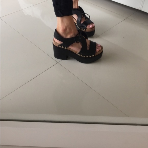 BALENCIAGA LEATHER PLATFORM SANDALS SZ 6 - Picture 2 of 8